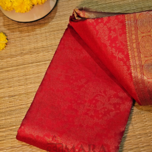 Kanchi Silk Saree in Classic Red with Rich Gold Zari